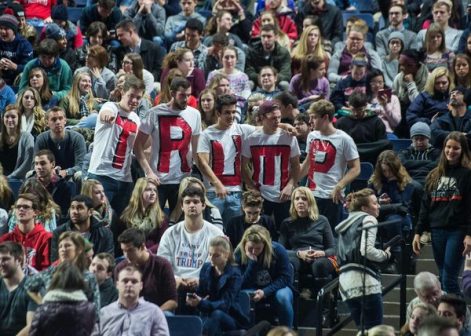 Supporters of US Republican presidential candidate Donald Trump attend a rally at Liberty University in Lynchburg, Virginia, January 18, 2016. / AFP / NICHOLAS KAMM